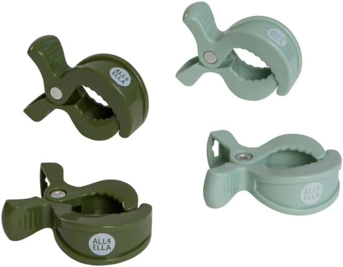 All4Ella Pram Pegs 4 Pack - Sage & Forest Green - Image 3